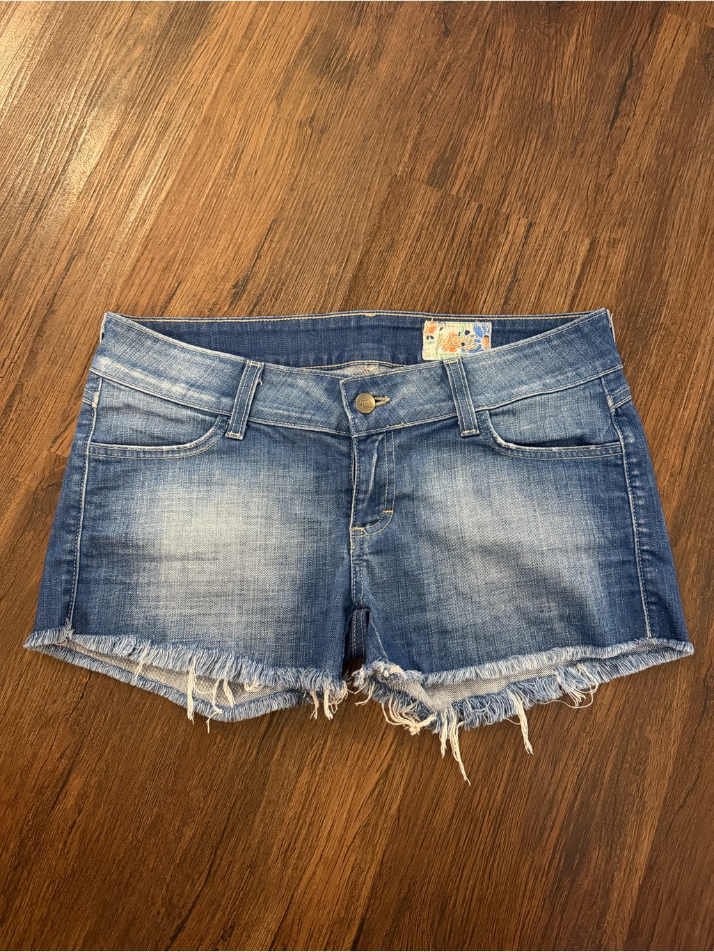 Siwy Light Blue Frayed Hem Denim Cutoff Shorts
